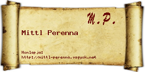 Mittl Perenna névjegykártya
